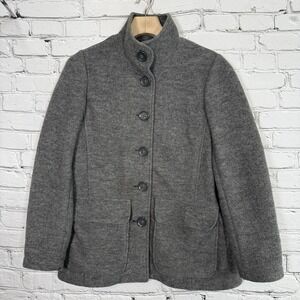 LL Bean x Bellandi Womens Pea Coat PS Italian Wool Chore Barn Jacket Gray 271133